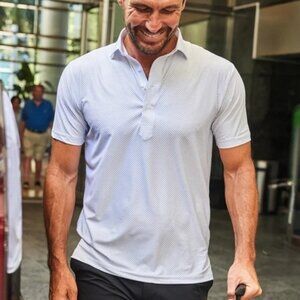 Collars and Co Polo Mens Small White Featherweight Dress Collar Short Sleeve